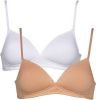 After Eden Comfy zwarte en poederkleurige katoenen bh&#039, s zonder beugel online kopen