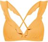 Beachlife Warm Apricot Ruffle Bikinitop Dames Middengeel online kopen