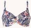 Cyell beugel bikinitop Botanic Beauty met all over print donkerblauw/wit/oranje online kopen