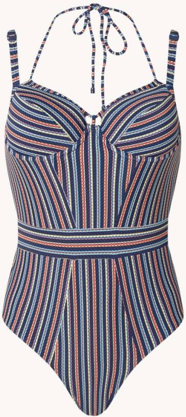 Marlies Dekkers holi vintage plunge balconette badpak | wired padded dark blue rainbow online kopen