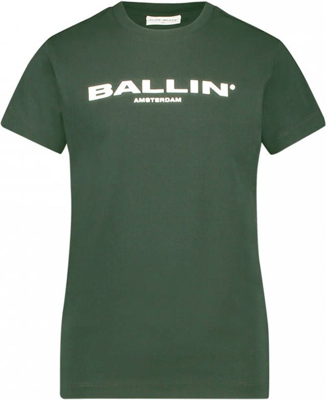 Ballin Amsterdam ! Jongens Shirt Korte Mouw Maat 164 Legergroen Katoen/elasthan online kopen