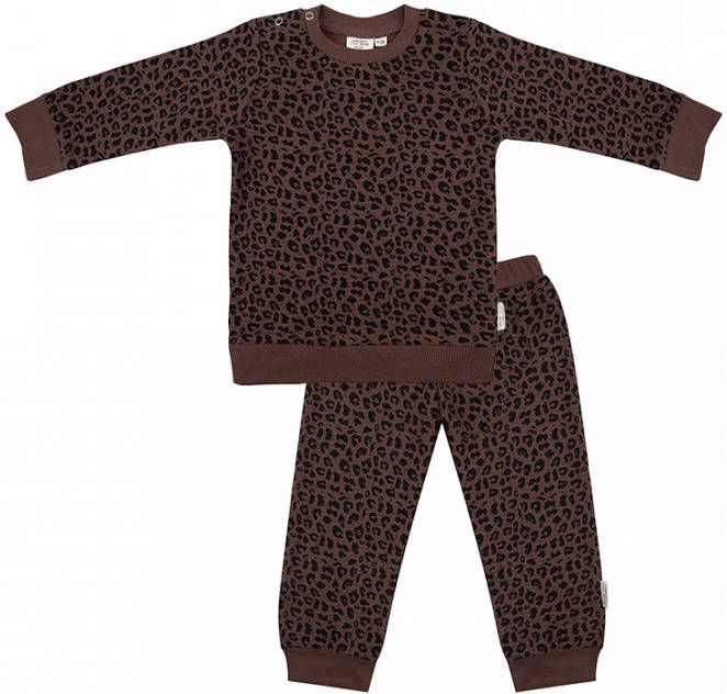 Merkloos Little Indians Pyjama Leopard Junior Katoen Bruin Mt 12 18 Maanden online kopen