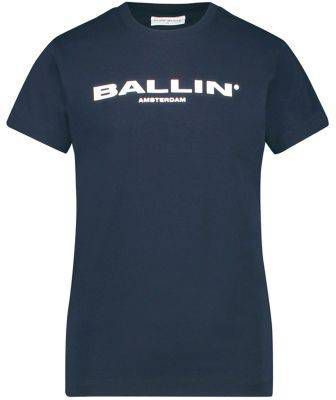 Ballin Amsterdam ! Jongens Shirt Korte Mouw -- Donkerblauw Katoen/elasthan online kopen