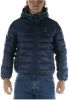 Tommy Jeans gewatteerde jas TJW QUILTED TAPE HOODED JACKET met logo donkerblauw online kopen