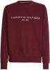 Tommy Hilfiger Regular Fit Sweatshirt ronde halsdonkerrood, Effen online kopen