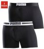 Puma Men's 2-Pack Placed Logo Boxers Black S Zwart online kopen