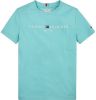 Tommy Hilfiger ! Jongens Shirt Korte Mouw -- Turquoise Katoen online kopen