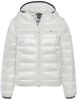 Tommy Jeans gewatteerde jas TJW QUILTED TAPE HOODED JACKET met logo donkerblauw online kopen