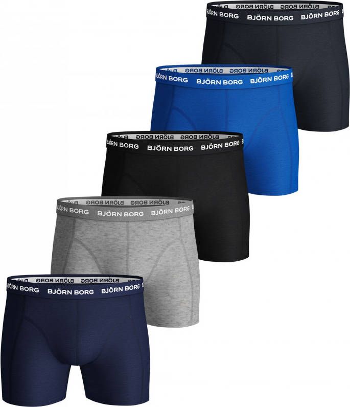 Bjorn Borg Bj&#xF6, rn Borg Essential boxershorts met logoband in 5 pack online kopen