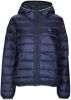 Tommy Jeans gewatteerde jas TJW QUILTED TAPE HOODED JACKET met logo donkerblauw online kopen