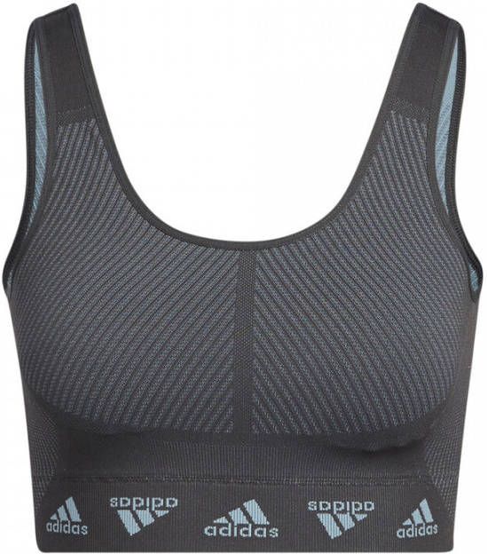 Adidas Performance level 2 sportbh light grijsblauw/antraciet online kopen
