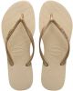 Havaianas s Girls' Slim Flip Flops Sand Grey/Light Golden UK 2.5 3 Kids online kopen