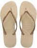 Havaianas s Girls' Slim Flip Flops Sand Grey/Light Golden UK 2.5 3 Kids online kopen