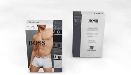 Hugo Boss Boxershorts trunk 3 pack zwart grijs wit online kopen