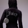 Juicy Couture Glitter Logo Zip Hoodie , Zwart, Dames online kopen
