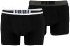 Puma Men's 2-Pack Placed Logo Boxers Black S Zwart online kopen