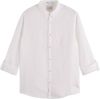 Scotch & Soda Linen shirt with sleeve roll up white online kopen