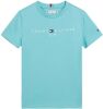 Tommy Hilfiger ! Jongens Shirt Korte Mouw -- Turquoise Katoen online kopen