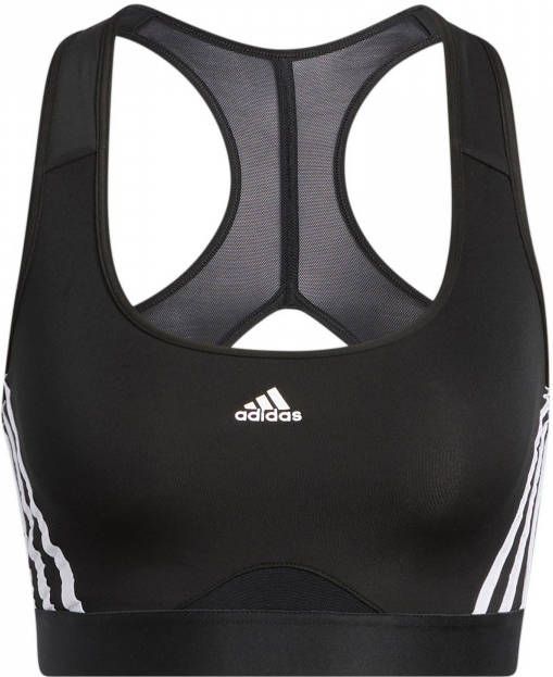 Adidas powerreact training medium impact sportbh zwart dames online kopen