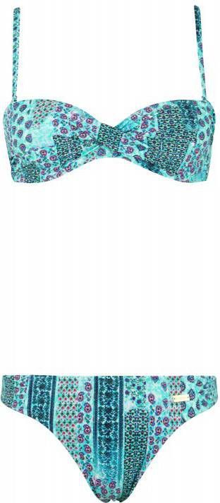 Lascana strapless beugel bikini met all over print lichtblauw