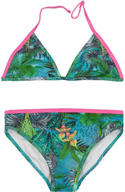Vingino triangel bikini ZESTHA met all over print turquoise/roze online kopen
